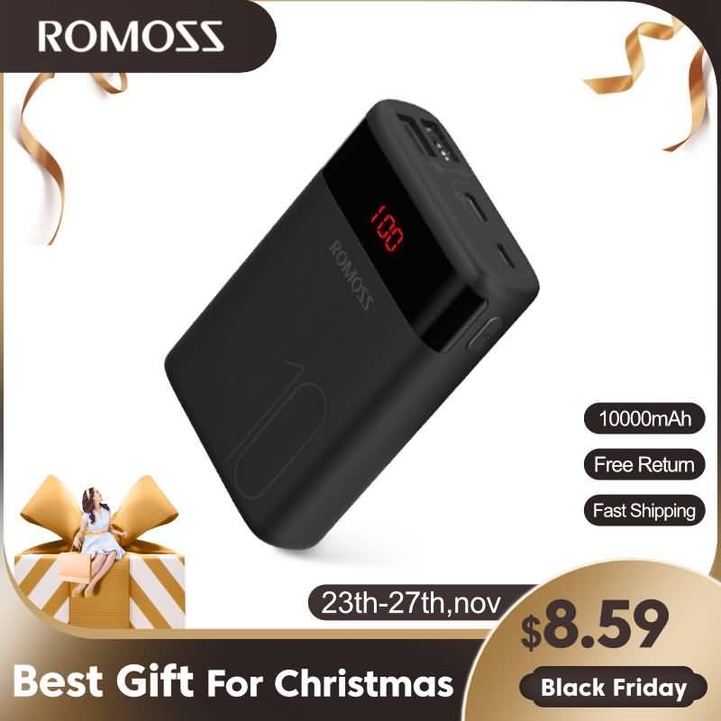 Moeras Catastrofe motto Buy ROMOSS Ares 10 10000mAh Power Bank With Double USB Port Powerbank  External Battery Pack Travel Size Portable Charger Online