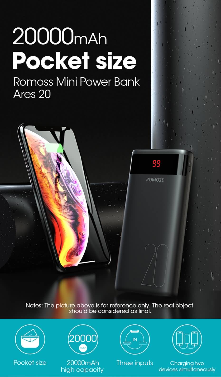 Romoss powerbank clearance 20000 mah